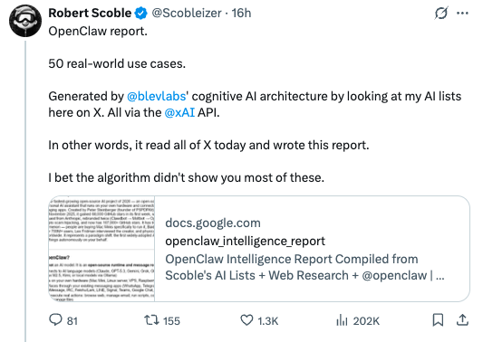 Robert Scoble Tweet