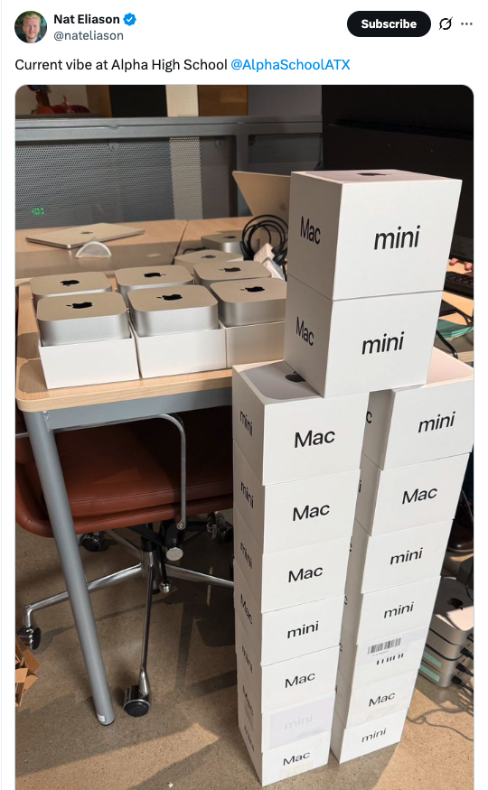 Mac Minis at Alpha School